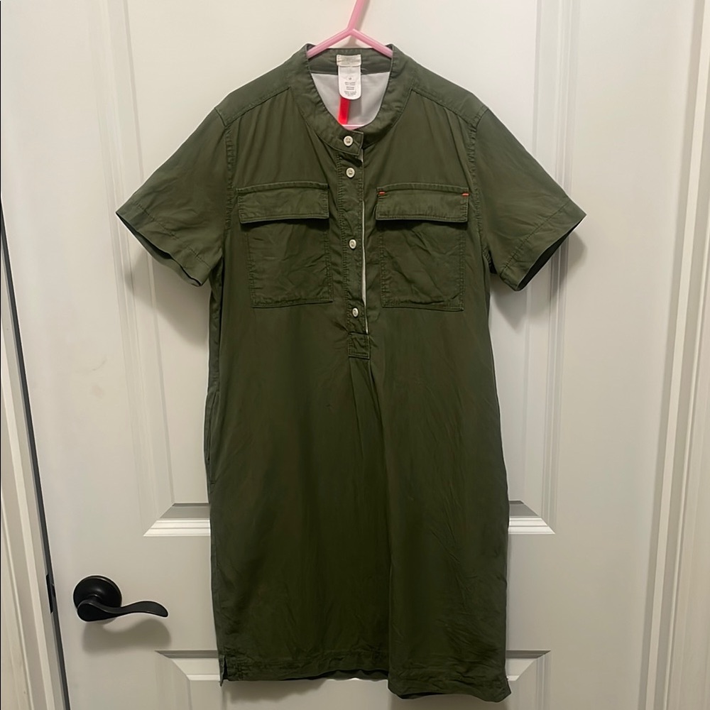 Green Crewcuts Short Sleeve Sheath Dress with Mandarin Collar size 10